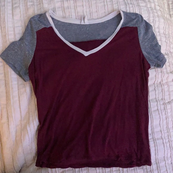 Burgundy and grey Full Tilt T-shirt size Medium - Picture 1 of 2